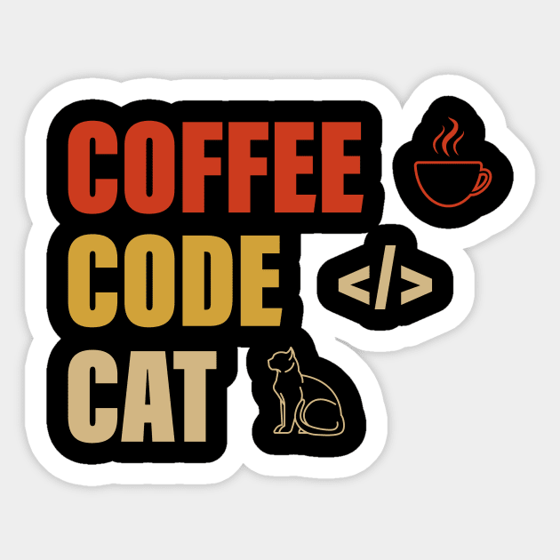 COFFEE CODE CAT Sticker by Meow Meow Cat